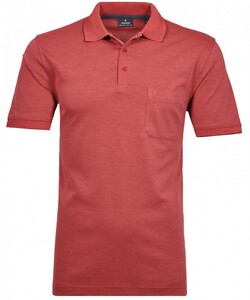 Ragman Softknit Poloshirt Breast Pocket Pima Cotton Mix Dark Coral