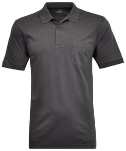 Ragman Softknit Poloshirt Breast Pocket Pima Cotton Mix Dark Slate