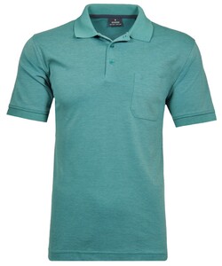 Ragman Softknit Poloshirt Breast Pocket Pima Cotton Mix Emerald