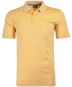 Ragman Softknit Poloshirt Breast Pocket Pima Cotton Mix Geel