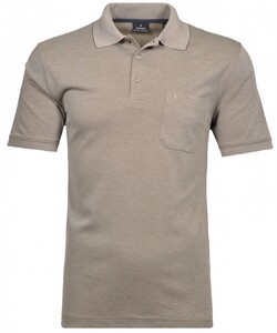 Ragman Softknit Poloshirt Breast Pocket Pima Cotton Mix Kitt