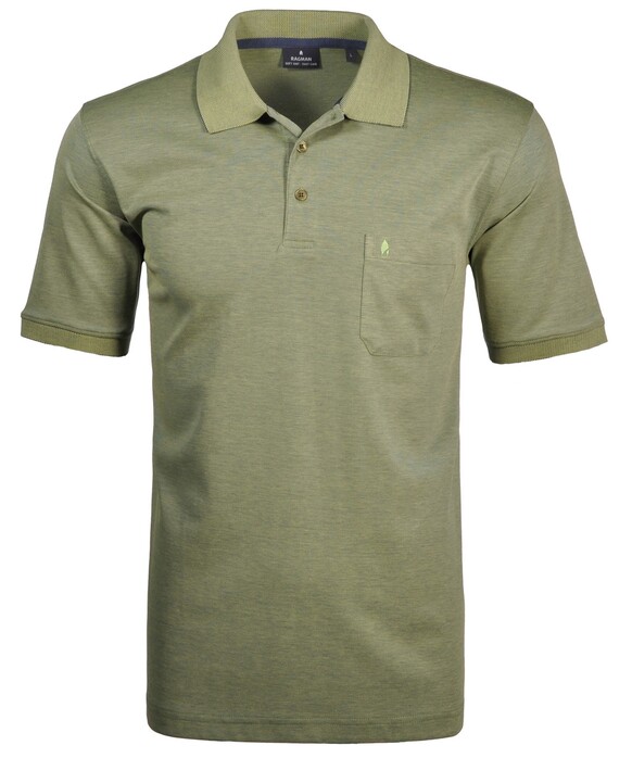 Ragman Softknit Poloshirt Breast Pocket Pima Cotton Mix Maisgeel