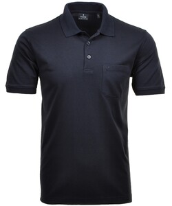 Ragman Softknit Poloshirt Breast Pocket Pima Cotton Mix Marine
