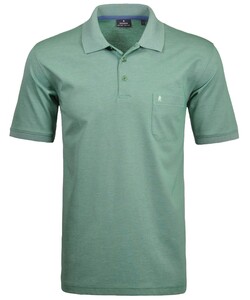 Ragman Softknit Poloshirt Breast Pocket Pima Cotton Mix Mint