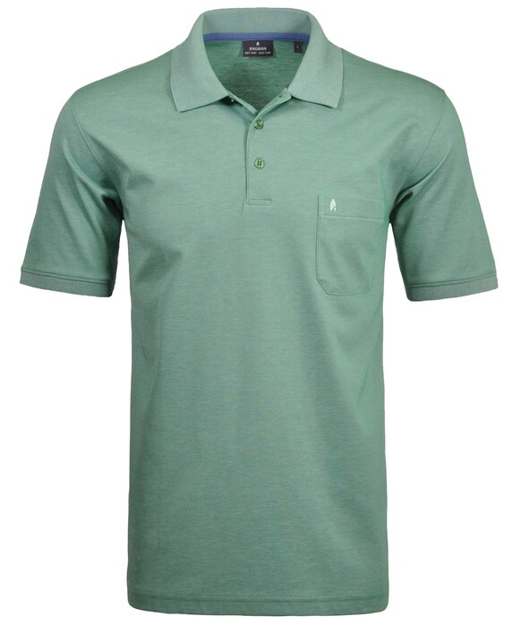 Ragman Softknit Poloshirt Breast Pocket Pima Cotton Mix Mint