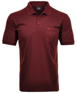 Ragman Softknit Poloshirt Breast Pocket Pima Cotton Mix Rood