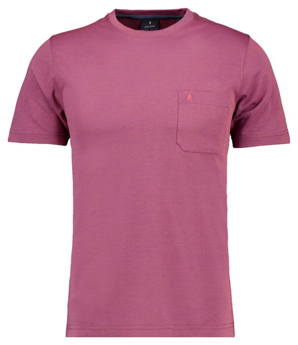 Ragman Softknit Uni Easy Care Round Neck Breast Pocket T-Shirt Berry