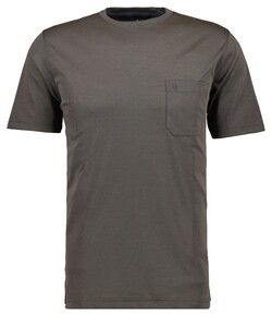Ragman Softknit Uni Easy Care Round Neck Breast Pocket T-Shirt Donker Taupe
