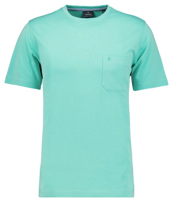 Ragman Softknit Uni Easy Care Round Neck Breast Pocket T-Shirt Jade