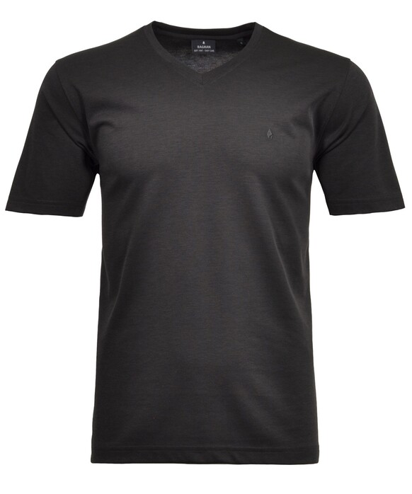 Ragman Softknit Uni Easy Care V-Neck T-Shirt Antraciet