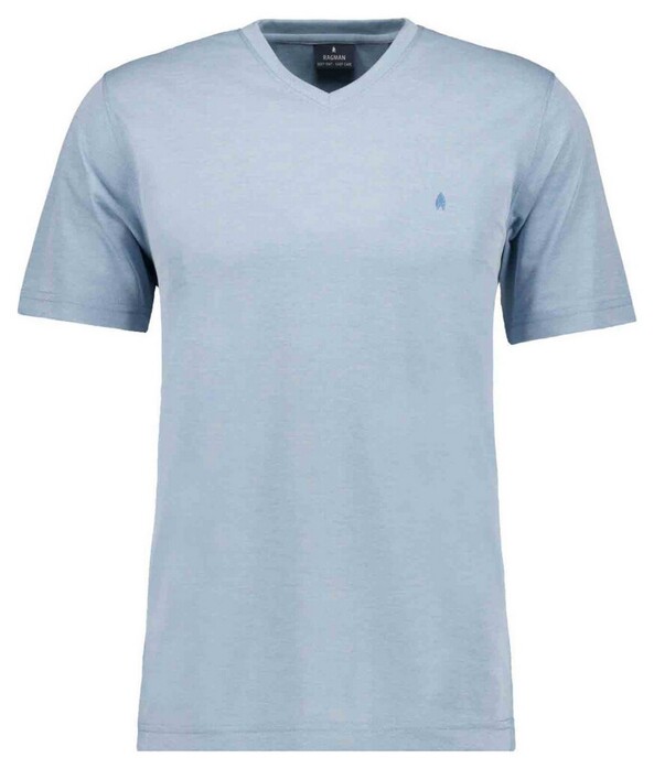 Ragman Softknit Uni Easy Care V-Neck T-Shirt Mint Blue