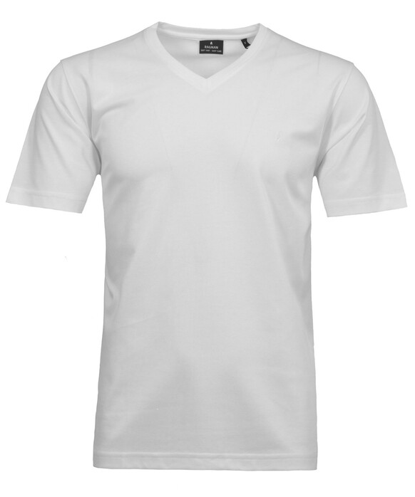 Ragman Softknit Uni Easy Care V-Neck T-Shirt Wit