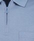 Ragman Softknit Zipper Fine Stripe Easy Care Polo Blauwgrijs
