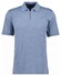 Ragman Softknit Zipper Fine Stripe Easy Care Polo Blauwgrijs