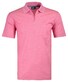 Ragman Softknit Zipper Fine Stripe Easy Care Polo Roze