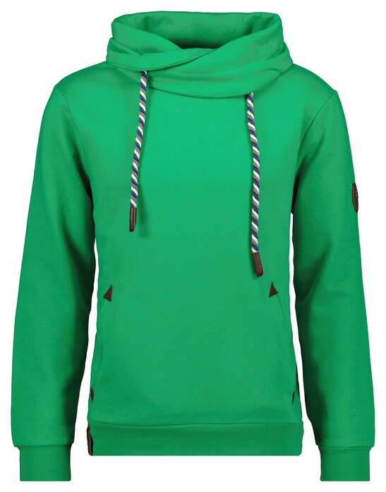 Ragman Solid Color Maseltov Collar Sweat Pullover Bright Green