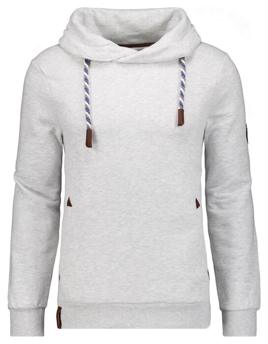 Ragman Solid Color Maseltov Collar Sweat Pullover Grey Melange
