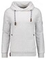 Ragman Solid Color Maseltov Collar Sweat Pullover Grey Melange