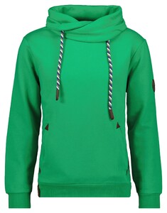 Ragman Solid Color Maseltov Collar Sweat Trui Fel Groen