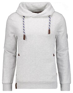 Ragman Solid Color Maseltov Collar Sweat Trui Grijs Melange