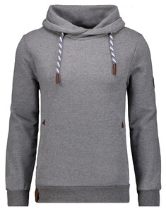 Ragman Solid Color Maseltov Collar Sweat Trui Grijs