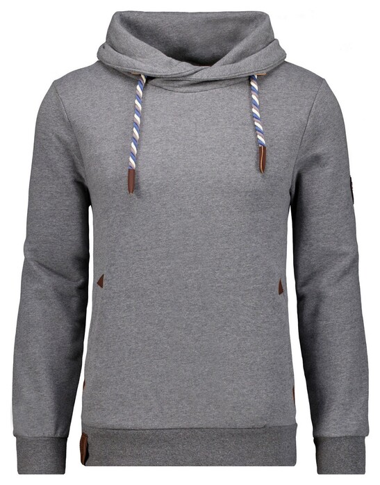 Ragman Solid Color Maseltov Collar Sweat Trui Grijs