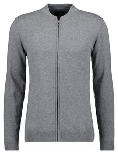 Ragman Solid Color Zip Cardigan College Collar Cotton Cashmere Grey