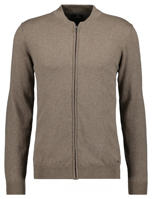 Ragman Solid Color Zip Cardigan College Collar Cotton Cashmere Vest Camel