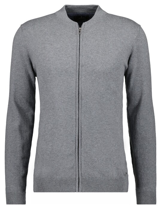 Ragman Solid Color Zip Cardigan College Collar Cotton Cashmere Vest Grijs