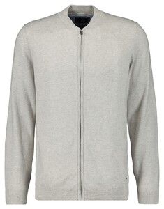 Ragman Solid Color Zip Cardigan College Collar Cotton Cashmere Vest Licht Grijs