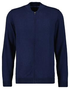 Ragman Solid Color Zip Cardigan College Collar Cotton Cashmere Vest Marine
