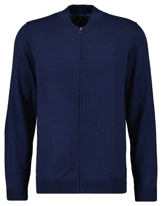 Ragman Solid Color Zip Cardigan College Collar Cotton Cashmere Vest Marine