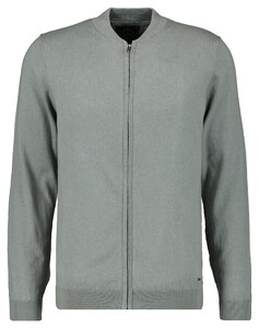 Ragman Solid Color Zip Cardigan College Collar Cotton Cashmere Vest Steengrijs