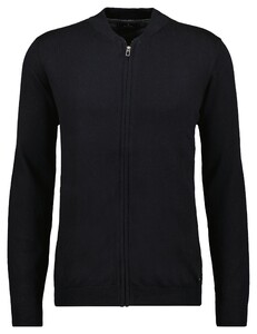 Ragman Solid Color Zip Cardigan College Collar Cotton Cashmere Vest Zwart