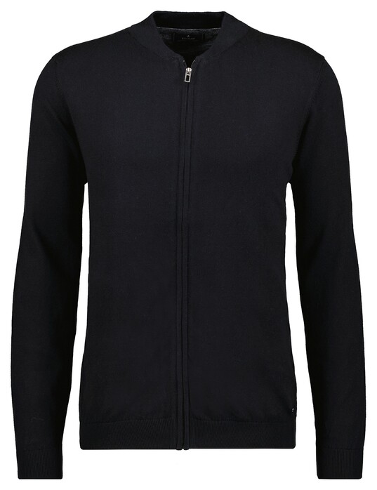 Ragman Solid Color Zip Cardigan College Collar Cotton Cashmere Vest Zwart