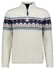 Ragman Stand Up Zip Collar Norwegian Style Pattern Trui Ecru