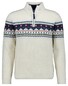 Ragman Stand Up Zip Collar Norwegian Style Pattern Trui Ecru