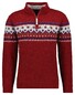 Ragman Stand Up Zip Collar Norwegian Style Pattern Trui Roestrood