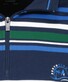 Ragman Striped Jersey Sweater Zip Collar Pullover Jeans Blue