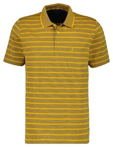 Ragman Striped Polo Fel Geel