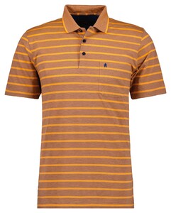 Ragman Striped Polo Oranje