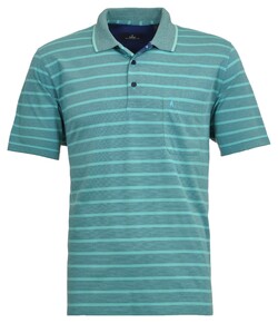 Ragman Striped Polo Poloshirt Emerald