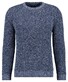 Ragman Structure Knit Pullover Roundneck Trui Blauw-Grijs