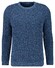 Ragman Structure Knit Pullover Roundneck Trui Blauw Melange