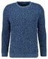 Ragman Structure Knit Pullover Roundneck Trui Blauw Melange