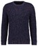 Ragman Structure Knit Pullover Roundneck Trui Blauw-Rood
