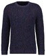 Ragman Structure Knit Pullover Roundneck Trui Blauw-Rood