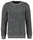Ragman Structure Knit Pullover Roundneck Trui Grijs Melange