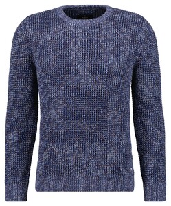 Ragman Structure Knit Pullover Roundneck Trui Night Blue-Grey