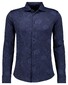 Ragman Subtle Jacquard Paisley Pattern Soft Knit Overhemd Marine